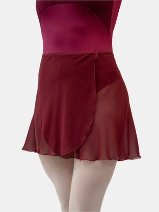 Burgundy Wrap Short Dance Skirt MP345 for Women by Atelier della Danza MP