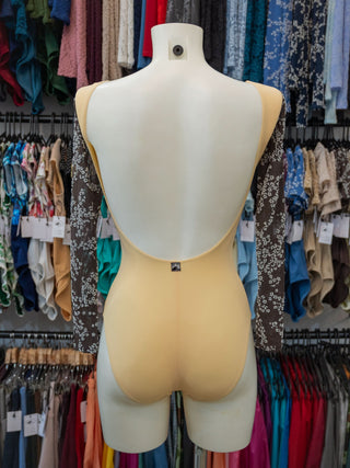 Cream Flock Long Sleeve Dance Leotard MP777 for Women by Atelier della Danza MP