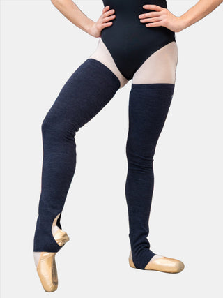 Dark Blue Long Dance Leg Warmers MP907 for Women and Men by Atelier della Danza MP