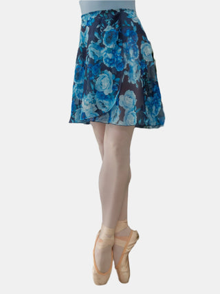 Floral Blue Wrap Long Dance Skirt MP339 for Women by Atelier della Danza MP