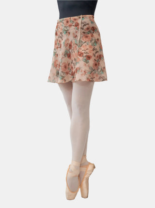 Floral Brown Wrap Short Dance Skirt MP345 for Women by Atelier della Danza MP