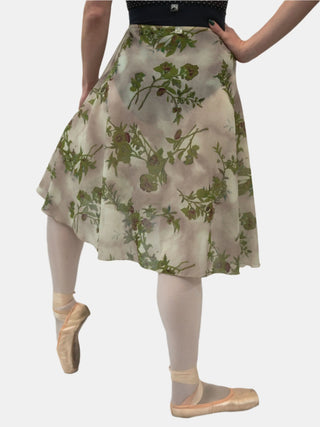 Floral Green Wrap Long Dance Skirt MP310 for Women by Atelier della Danza MP