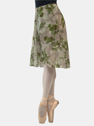 Floral Green Wrap Long Dance Skirt MP310 for Women by Atelier della Danza MP