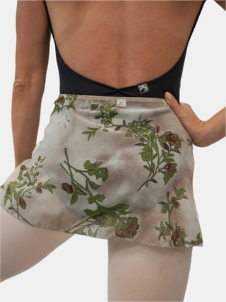 Floral Green Wrap Short Dance Skirt MP302 for Women by Atelier della Danza MP