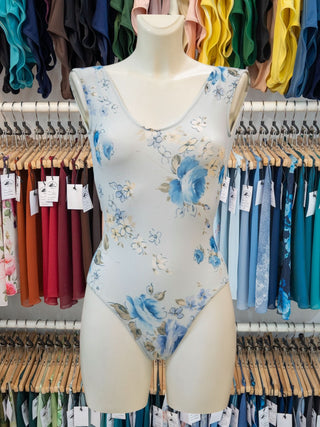 MP188 Floral Light Blue Dance Sleeveless Leotard for Women by Atelier della Danza MP