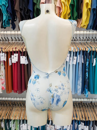 MP188 Floral Light Blue Dance Sleeveless Leotard for Women by Atelier della Danza MP