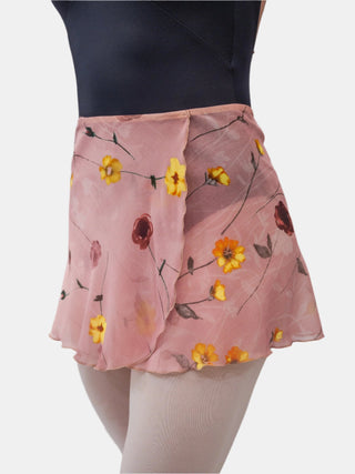 Floral Old Rose Wrap Short Dance Skirt MP302 for Women by Atelier della Danza MP