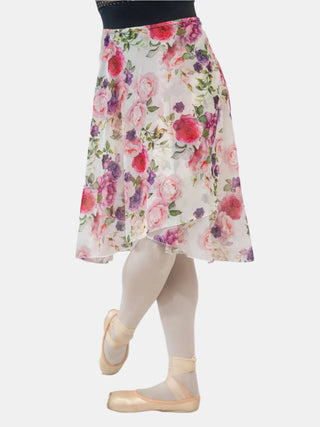 Floral White Wrap Long Dance Skirt MP310 for Women by Atelier della Danza MP