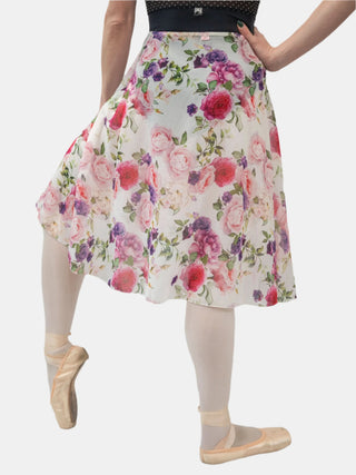Floral White Wrap Long Dance Skirt MP310 for Women by Atelier della Danza MP