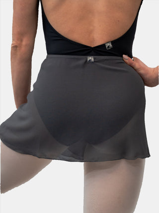 Gray Wrap Short Dance Skirt MP301 for Women by Atelier della Danza MP