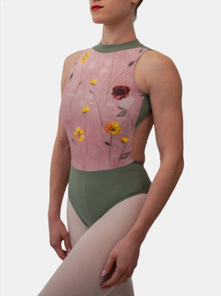 Green Dance High Neck Leotard for Women by Atelier della Danza MP