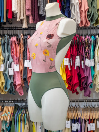 Green Dance High Neck Leotard for Women by Atelier della Danza MP