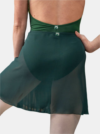 Green Wrap Short Dance Skirt MP345 for Women by Atelier della Danza MP