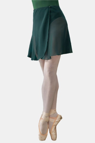 Green Wrap Short Dance Skirt MP345 for Women by Atelier della Danza MP