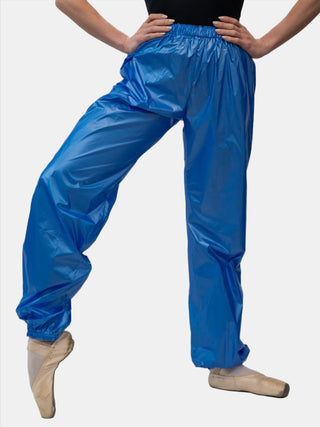 Laminate Blue Warm-up Dance Trash Bag Pants MP5003 for Women and Men by Atelier della Danza MP