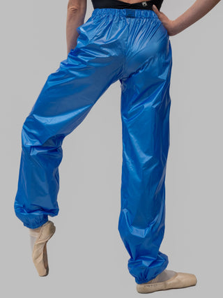 Laminate Blue Warm-up Dance Trash Bag Pants MP5003 for Women and Men by Atelier della Danza MP