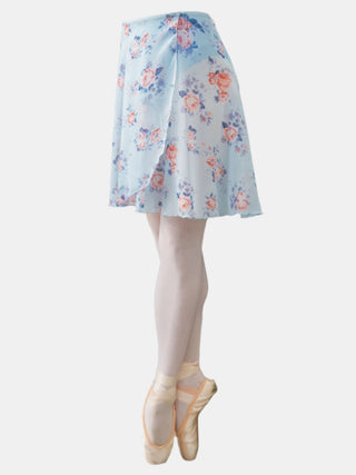 Light Blue Floral Wrap Long Dance Skirt MP339 for Women by Atelier della Danza MP
