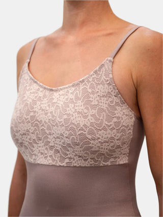 Light Mauve Lace Dance Spaghetti Straps Leotard MP640 for Women by Atelier della Danza MP
