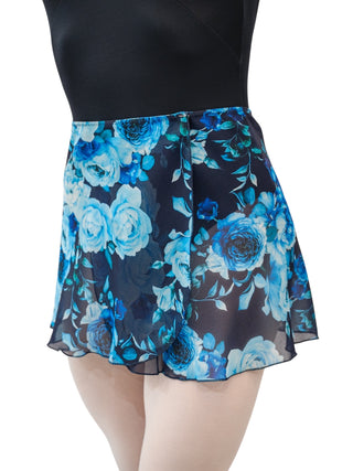 Navy Floral Wrap Short Dance Skirt MP302 for Women by Atelier della Danza MP