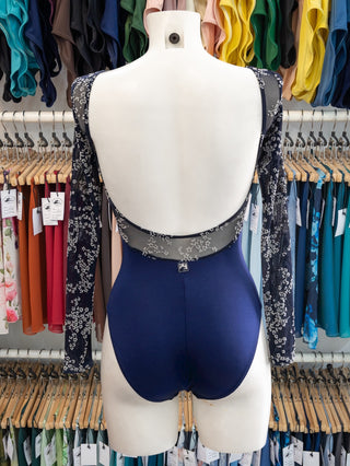 Navy Long Sleeve Dance Leotard for Women by Atelier della Danza MP - Style MP635