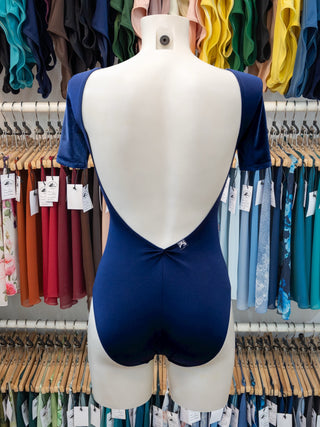 Navy Short Sleeve Dance Leotard for Women by Atelier della Danza MP - Style 265