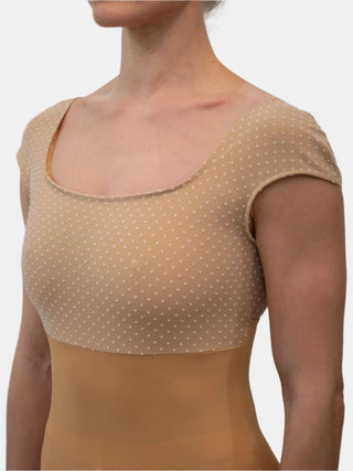 Nude Flock Dance Cap Sleeve Leotard for Women by Atelier della Danza MP