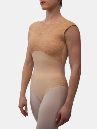 Nude Boat Neck Lace Dance Leotard for Women by Atelier della Danza MP