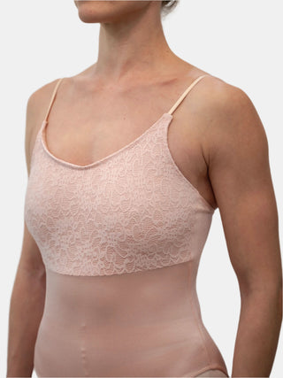 Pink Lace Dance Spaghetti Straps Leotard MP640 for Women by Atelier della Danza MP