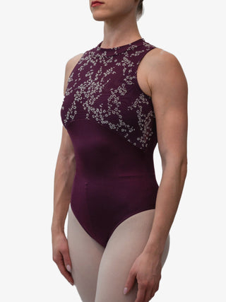 Plum Flock Dance High Neck Leotard for Women by Atelier della Danza MP