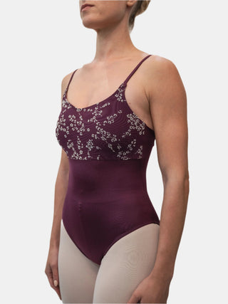 Plum Flock Dance Spaghetti Straps Leotard for Women by Atelier della Danza MP