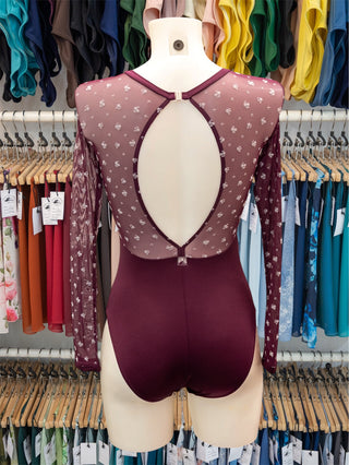 Plum Flock Long Sleeve Dance Leotard MP790for Women by Atelier della Danza MP