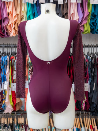 Red-purple Lace Dance Long Sleeve Leotard MP617 for Women by Atelier della Danza MP