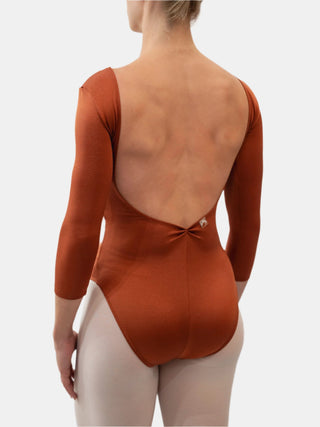 Rust Dance 3/4 Sleeve Leotard for Women by Atelier della Danza MP