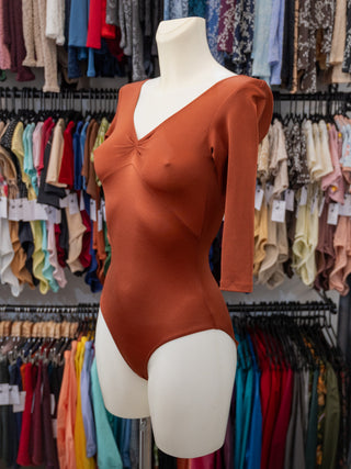 Rust Dance 3/4 Sleeve Leotard for Women by Atelier della Danza MP