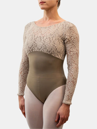 Sand Lace Dance Long Sleeve Leotard for Women by Atelier della Danza MP