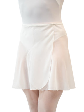 White Georgette Wrap Short Dance Skirt MP345 for Women by Atelier della Danza MP