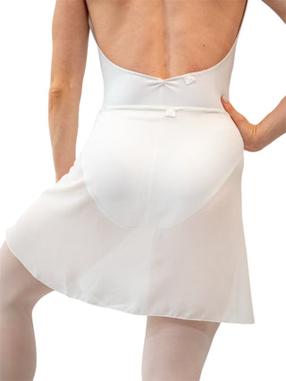 White Georgette Wrap Short Dance Skirt MP345 for Women by Atelier della Danza MP