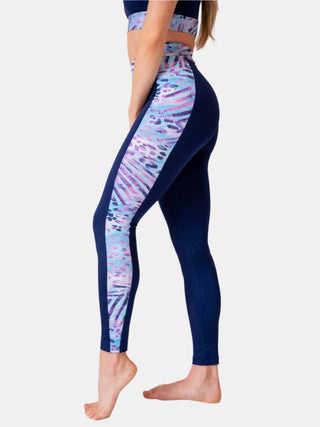 Women's Blue 7/8 Leggings for Yoga and Fitness Workouts by LENA Activewear