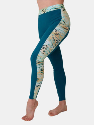 Women's Petrol 7/8 Leggings for Yoga and Fitness Workouts by LENA Activewear