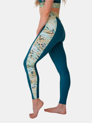 Women's Petrol 7/8 Leggings for Yoga and Fitness Workouts by LENA Activewear