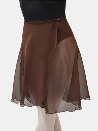 Brown Chiffon Wrap Long Dance Skirt MP339 for Women by Atelier della Danza MP