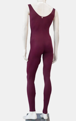 Burgundy Footless Dance Unitard for Men by Atelier della Danza MP