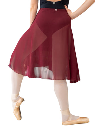 Burgundy Wrap Long Dance Skirt MP310 for Women by Atelier della Danza MP