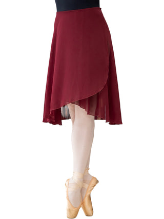 Burgundy Wrap Long Dance Skirt MP310 for Women by Atelier della Danza MP