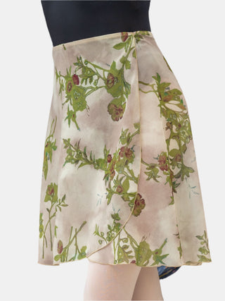 Floral Green Wrap Long Dance Skirt MP339 for Women by Atelier della Danza MP