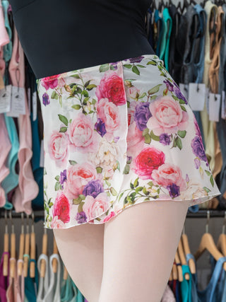 Floral White Wrap Short Dance Skirt MP302 for Women by Atelier della Danza MP