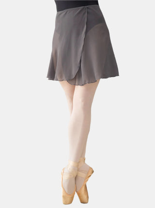 Gray Wrap Short Dance Skirt MP345 for Women by Atelier della Danza MP