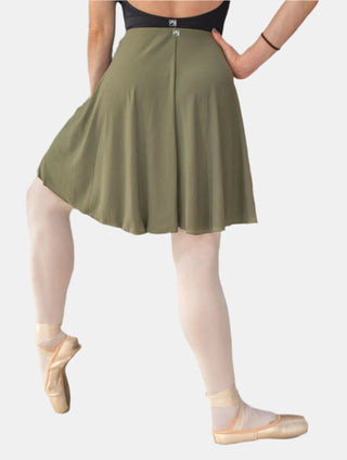 Green Jersey Pull-on Dance Skirt Long for Girls and Women by Atelier della Danza MP