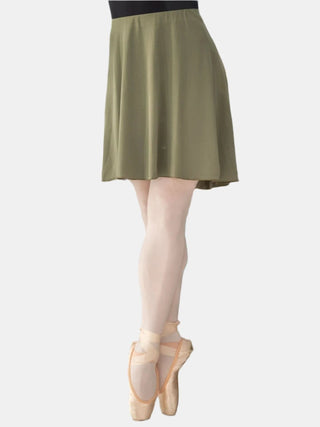 Green Jersey Pull-on Dance Skirt Long for Girls and Women by Atelier della Danza MP