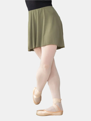 Green Jersey Pull-on Dance Skirt Above Knee for Girls and Women by Atelier della Danza MP